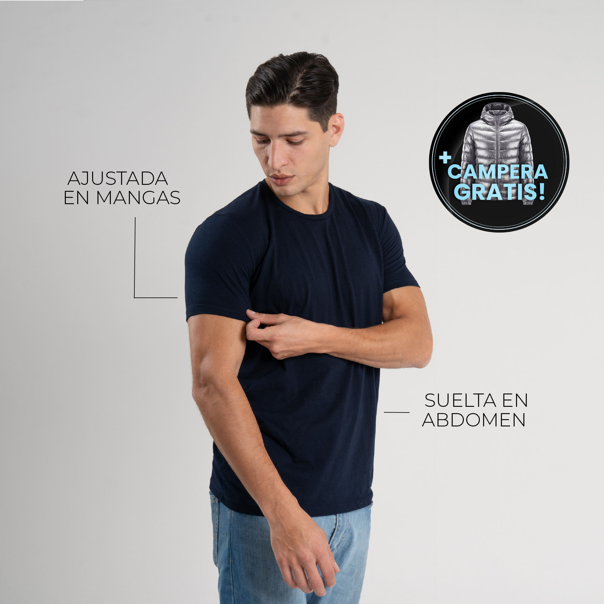 Pack 3+1 Campera Gratis - Remeras que te hacen ver mejor al instante