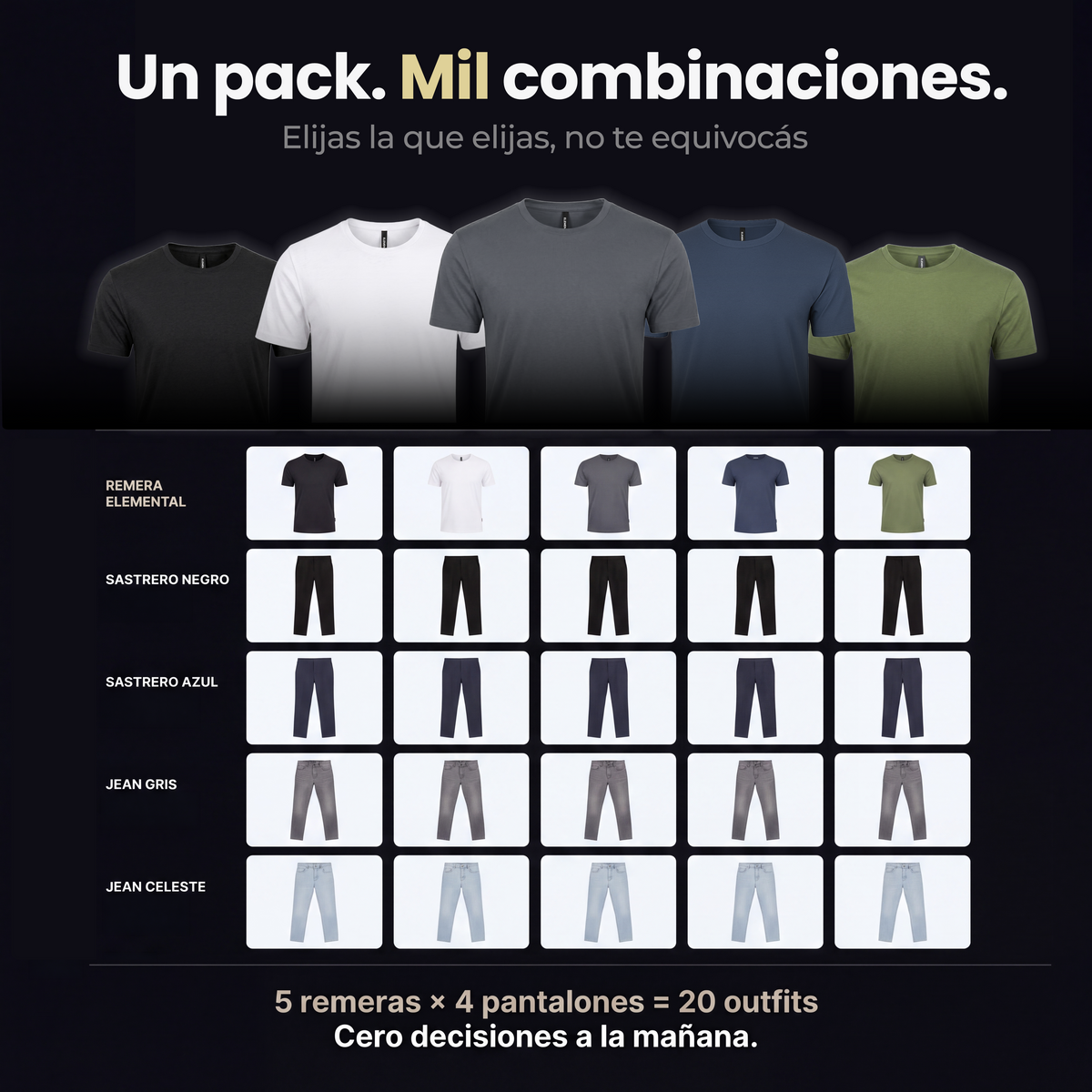Pack Remeras Elemental