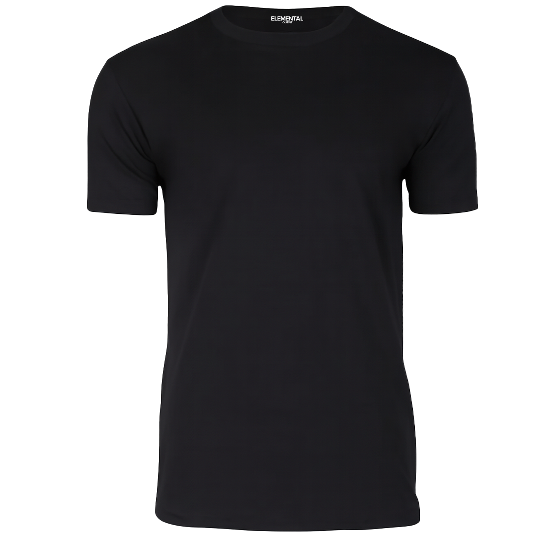 Remera Negra Elemental de Lujo - Molderia Exclusiva