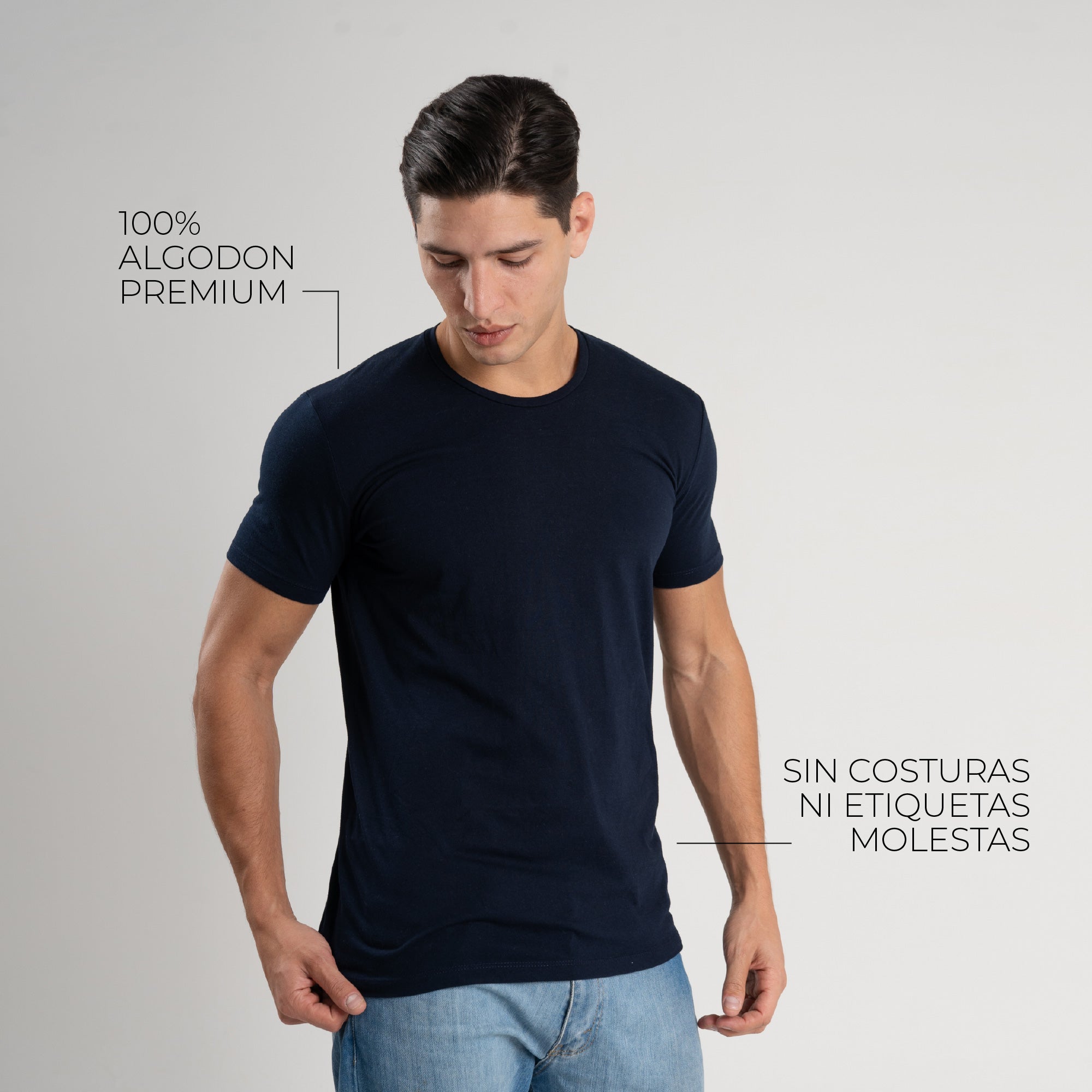 Pack 6+1 Gratis - Remeras Elementales Algodon 100% - Molderia Exclusiva